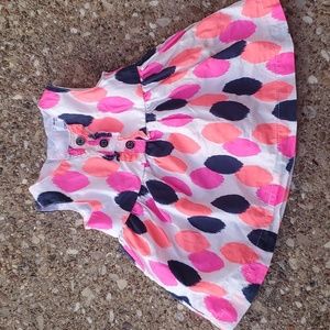 Carters White Pink Blue Newborn Baby Dress with Under Layer NB